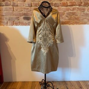 Gold fitted Dolce and Gabbana mini dress